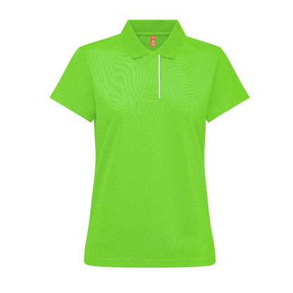 THC DYNAMIC WOMEN promotional polo shirt in lime green with custom logo branding