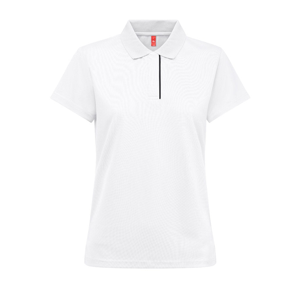 THC DYNAMIC WOMEN WH promotional polo shirt in white with custom logo branding