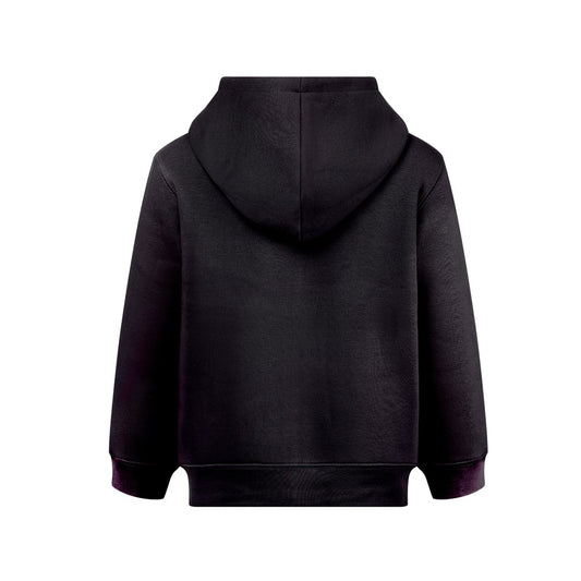 THC AMSTERDAM KIDS promotional kids' garment in black (detail view) with custom logo branding