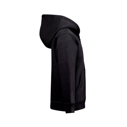 THC AMSTERDAM KIDS promotional kids' garment in black (detail view) with custom logo branding