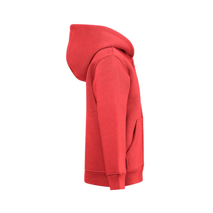 THC AMSTERDAM KIDS promotional kids' garment in red (detail view) with custom logo branding