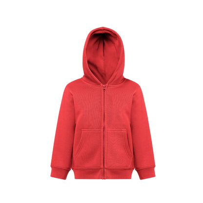 THC AMSTERDAM KIDS promotional kids' garment in red (detail view) with custom logo branding