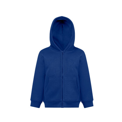 THC AMSTERDAM KIDS promotional kids' garment in royal blue (detail view) with custom logo branding