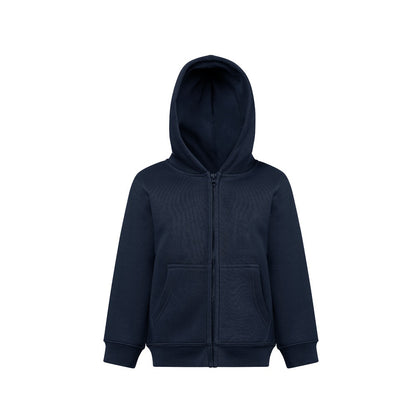 THC AMSTERDAM KIDS promotional kids' garment in navy blue (detail view) with custom logo branding