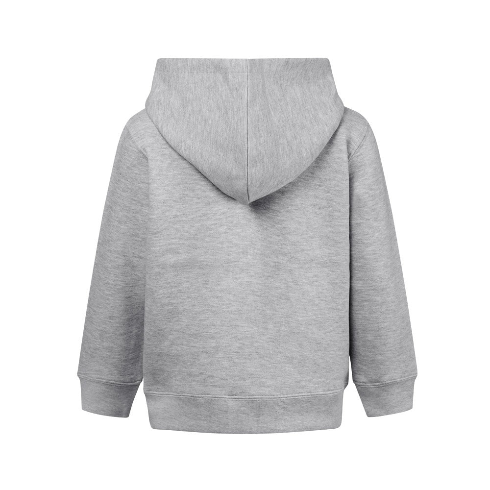 THC AMSTERDAM KIDS promotional kids' garment in heather light grey (detail view) with custom logo branding