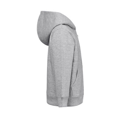 THC AMSTERDAM KIDS promotional kids' garment in heather light grey (detail view) with custom logo branding
