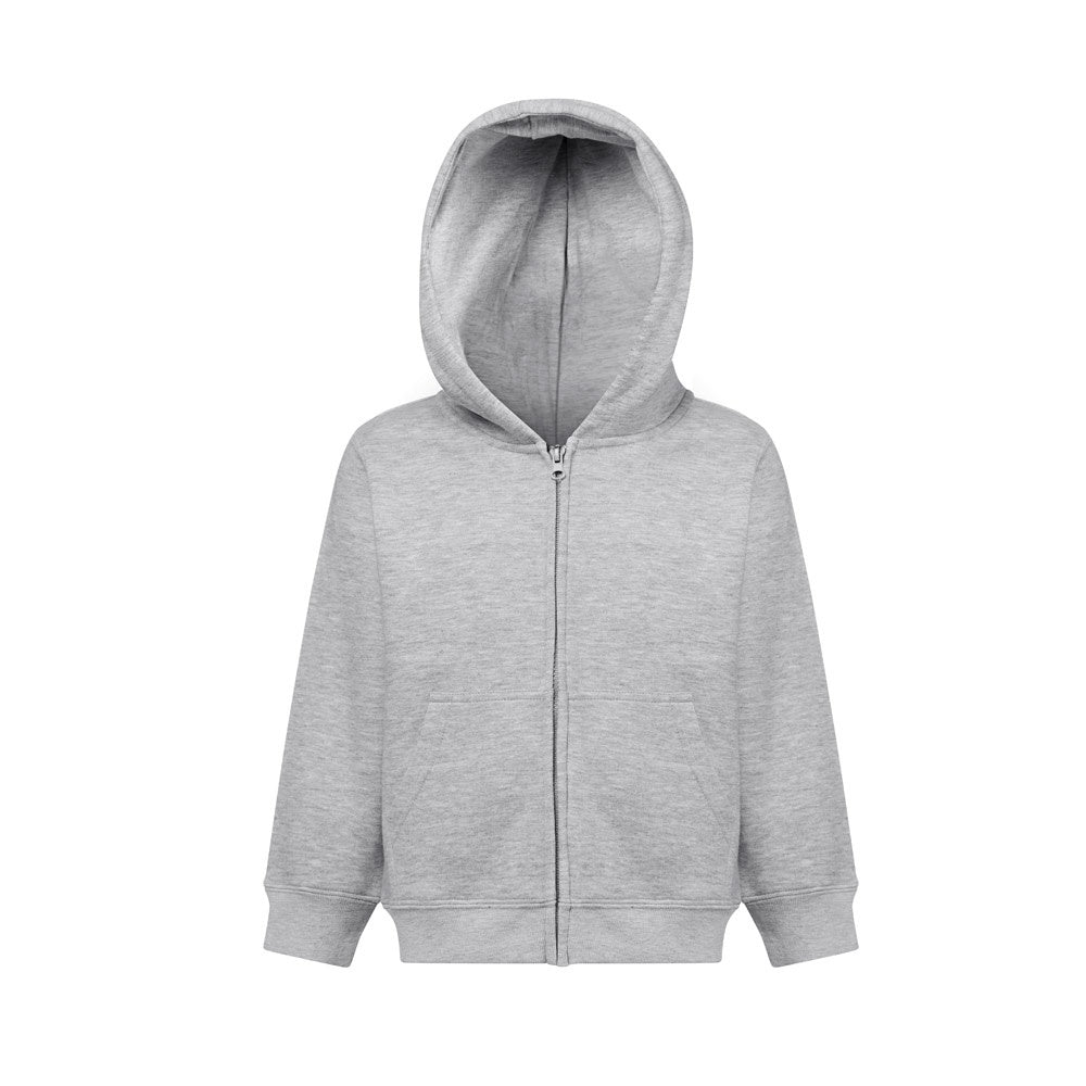 THC AMSTERDAM KIDS promotional kids' garment in heather light grey (detail view) with custom logo branding