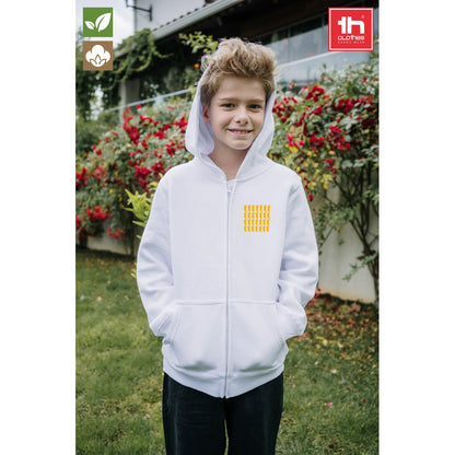 THC AMSTERDAM KIDS WH promotional kids' garment (complete set view) with custom logo branding