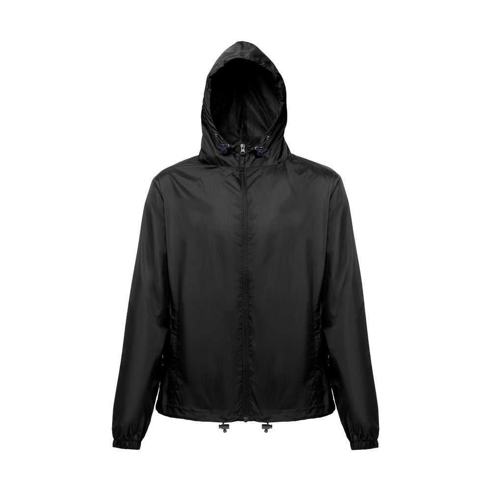 THC DUBLINERS promotional jacket in black (detail view) with custom logo branding