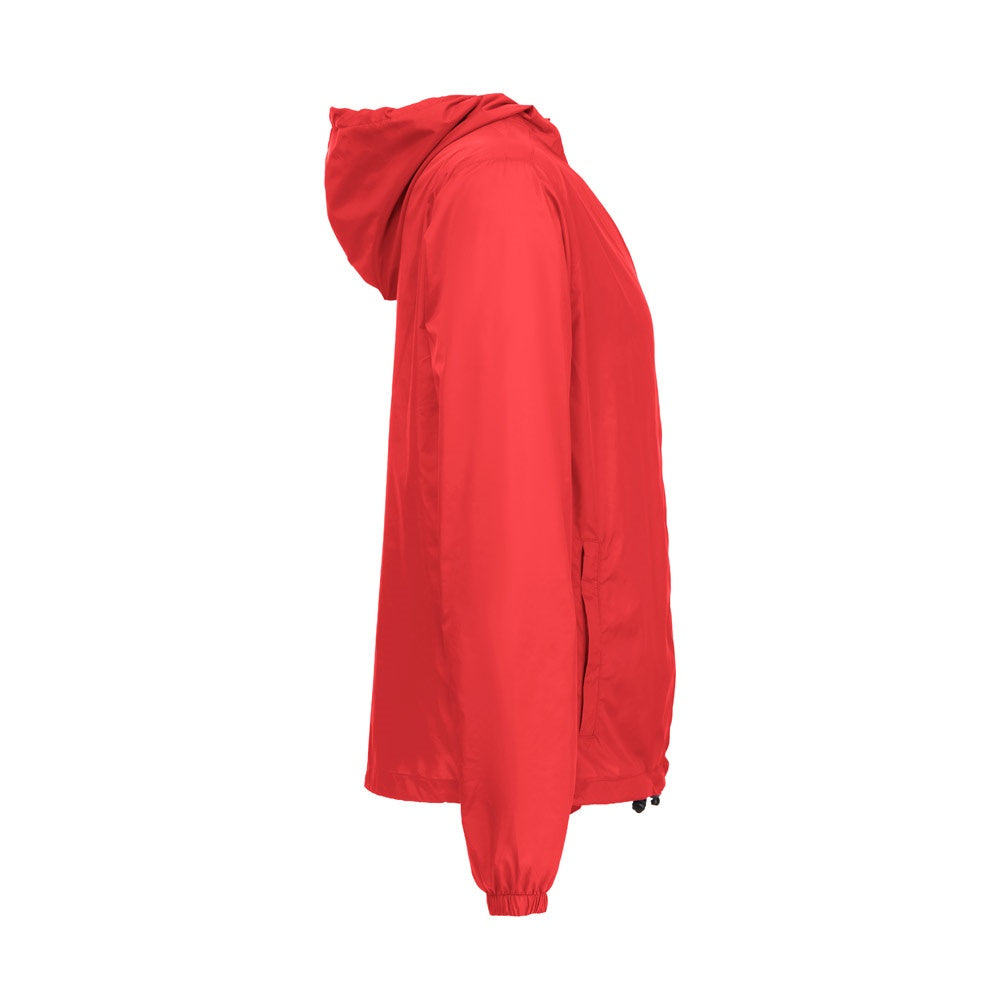 THC DUBLINERS promotional jacket in red (detail view) with custom logo branding