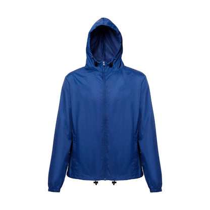 THC DUBLINERS promotional jacket in royal blue (detail view) with custom logo branding