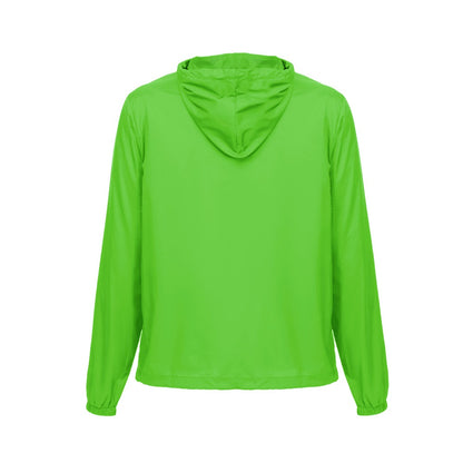 THC DUBLINERS promotional jacket in lime green (detail view) with custom logo branding