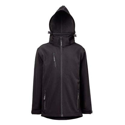 THC ZAGREB KIDS promotional kids' garment in black (detail view) with custom logo branding
