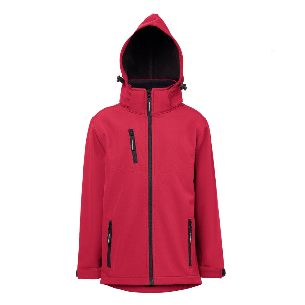 THC ZAGREB KIDS promotional kids' garment in red (detail view) with custom logo branding