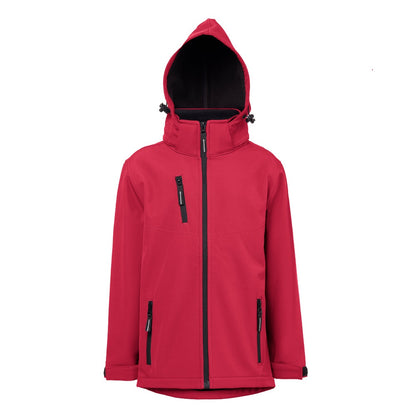 THC ZAGREB KIDS promotional kids' garment in red (detail view) with custom logo branding