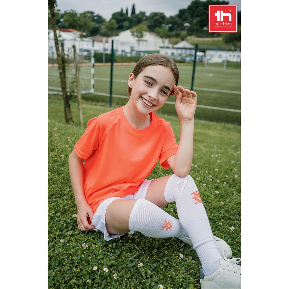 THC RUN KIDS WH promotional kids' garment (complete set view) with custom logo branding
