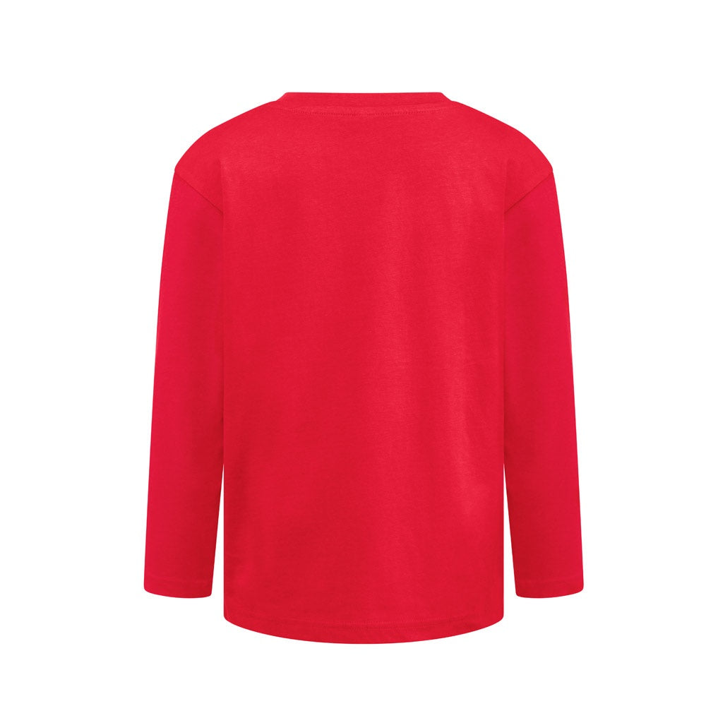 THC BUCHAREST KIDS promotional kids' garment in red (detail view) with custom logo branding