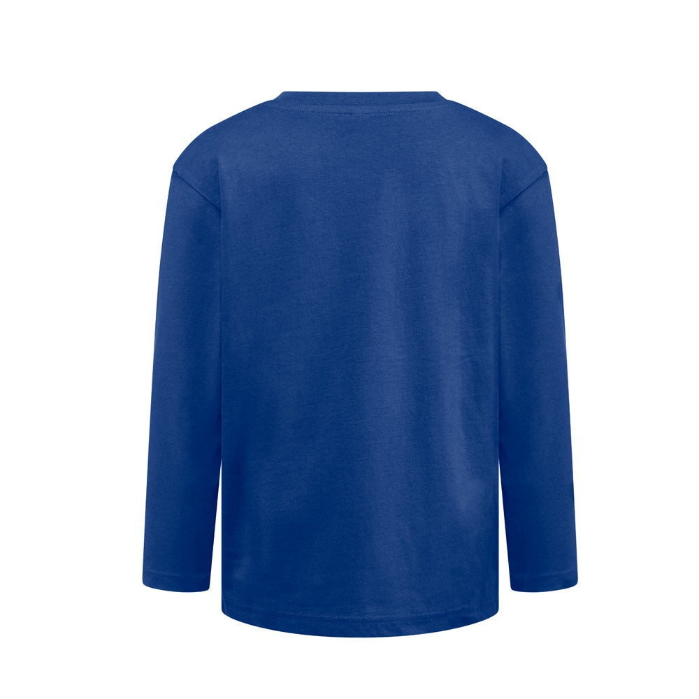 THC BUCHAREST KIDS promotional kids' garment in royal blue (detail view) with custom logo branding