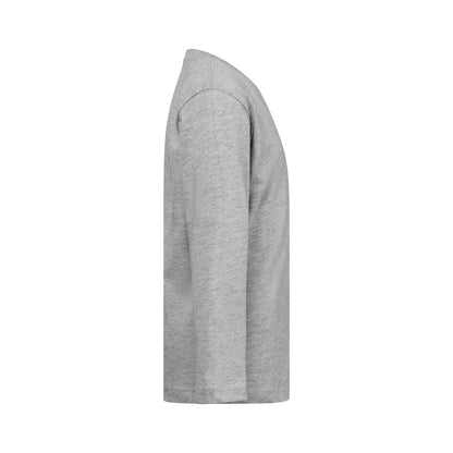 THC BUCHAREST KIDS promotional kids' garment in heather light grey (detail view) with custom logo branding