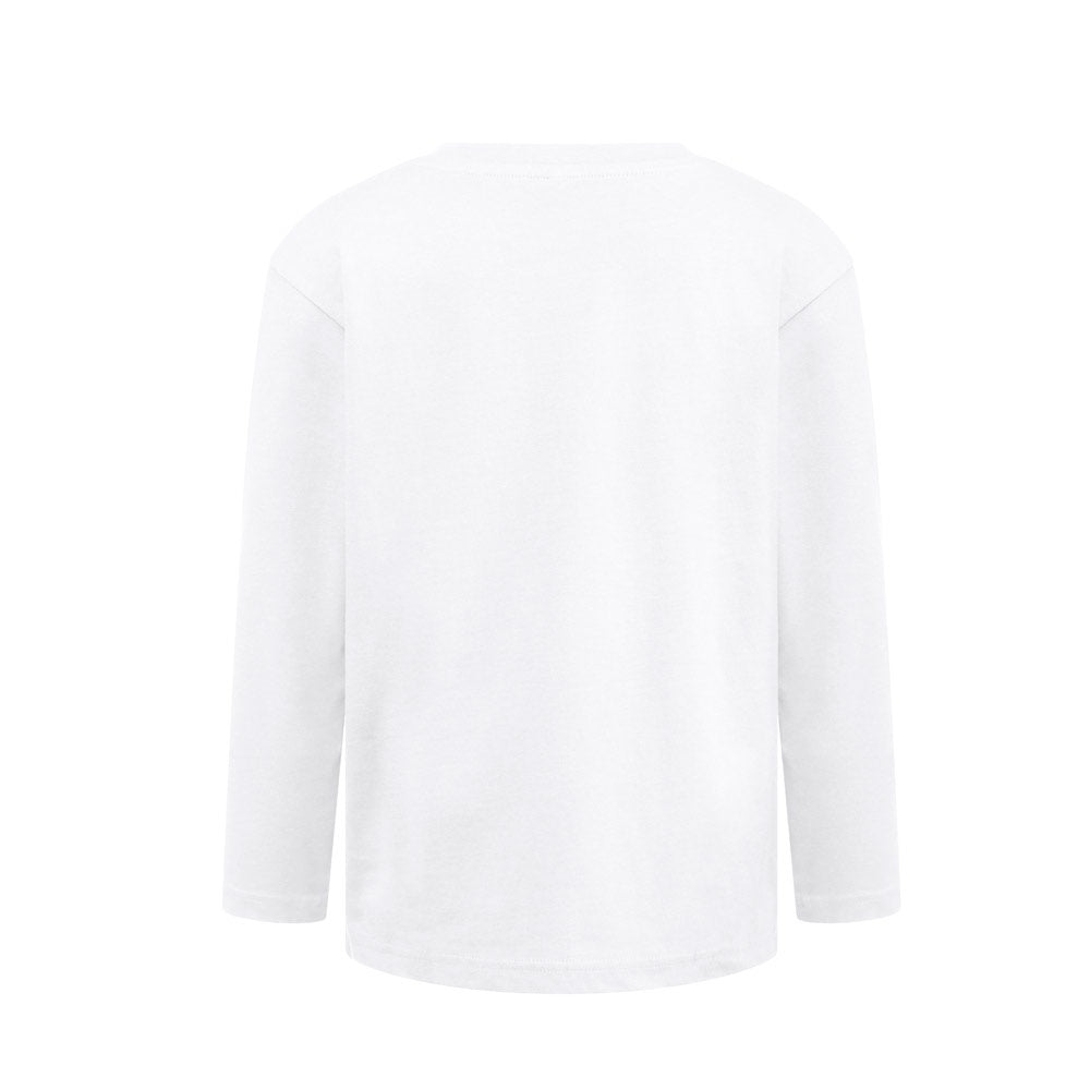 THC BUCHAREST KIDS WH promotional kids' garment in white (detail view) with custom logo branding