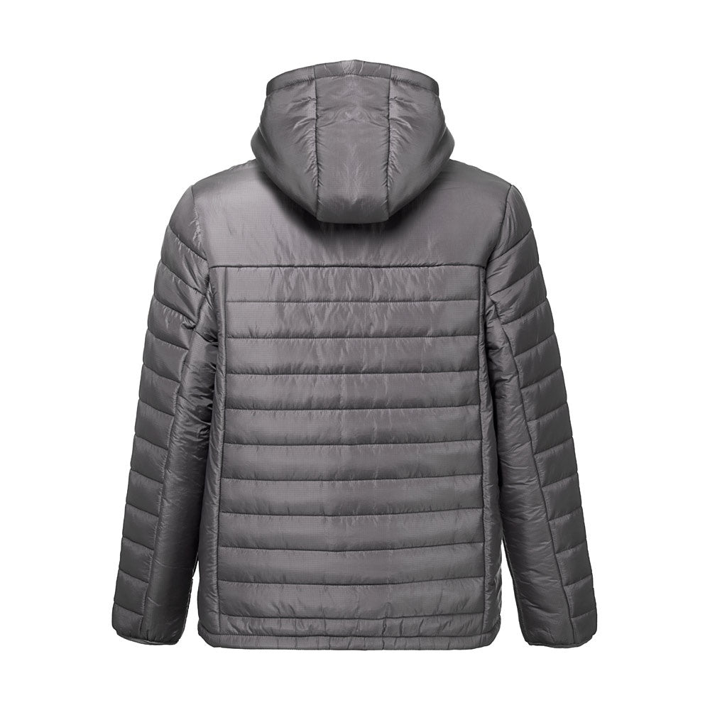 THC SHIELD promotional jacket in grey (detail view) with custom logo branding