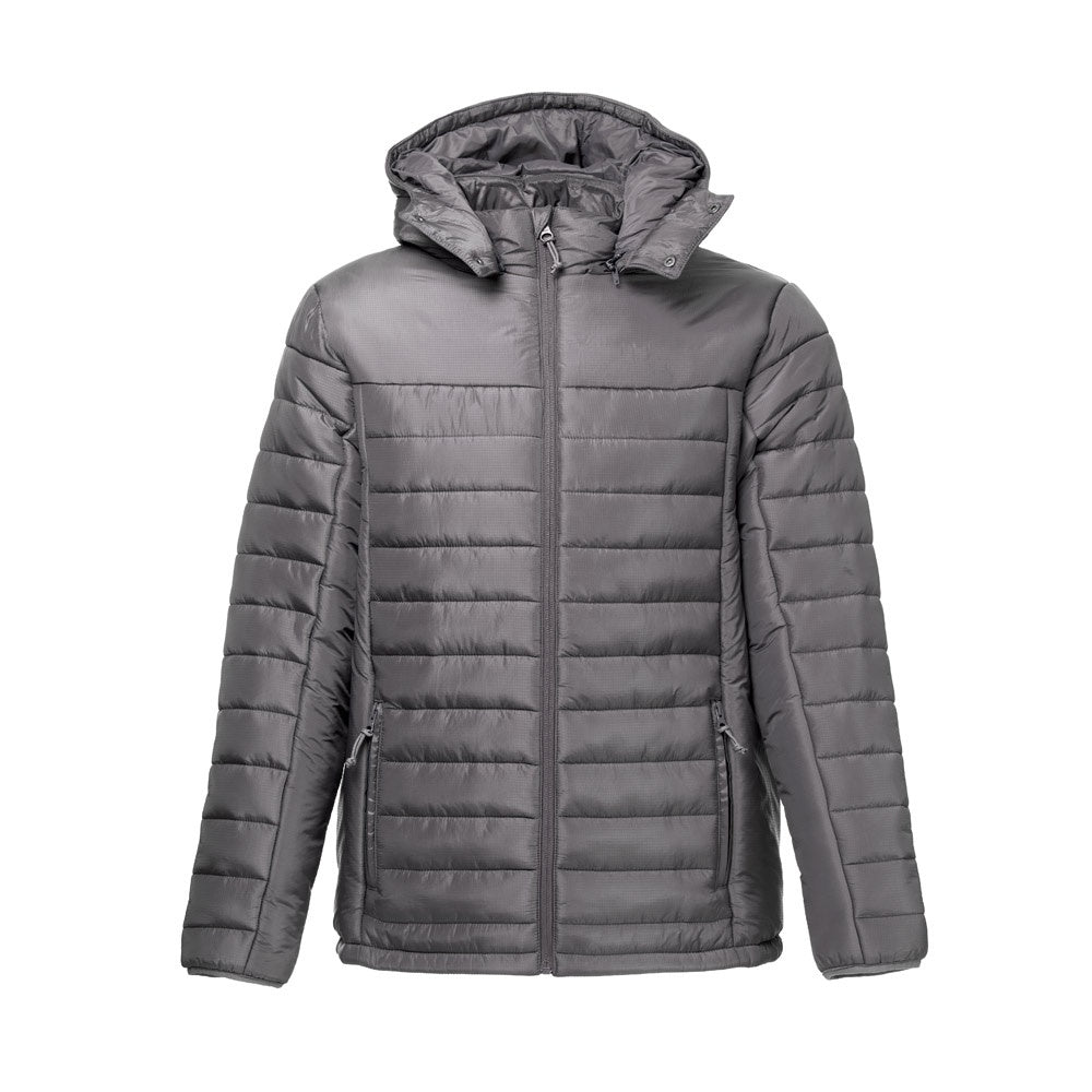 THC SHIELD promotional jacket in grey with custom logo branding