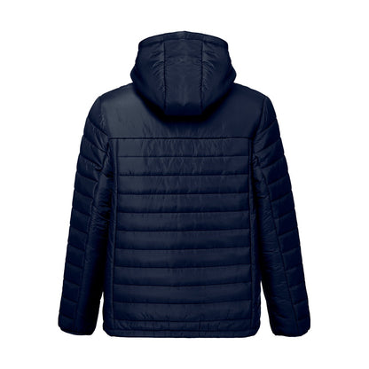 THC SHIELD promotional jacket in navy blue (detail view) with custom logo branding