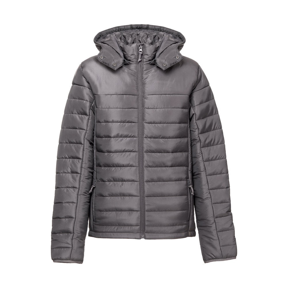 THC SHIELD WOMEN promotional jacket in grey with custom logo branding
