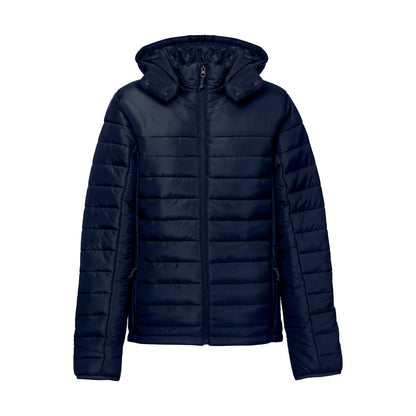 THC SHIELD WOMEN promotional jacket in navy blue with custom logo branding