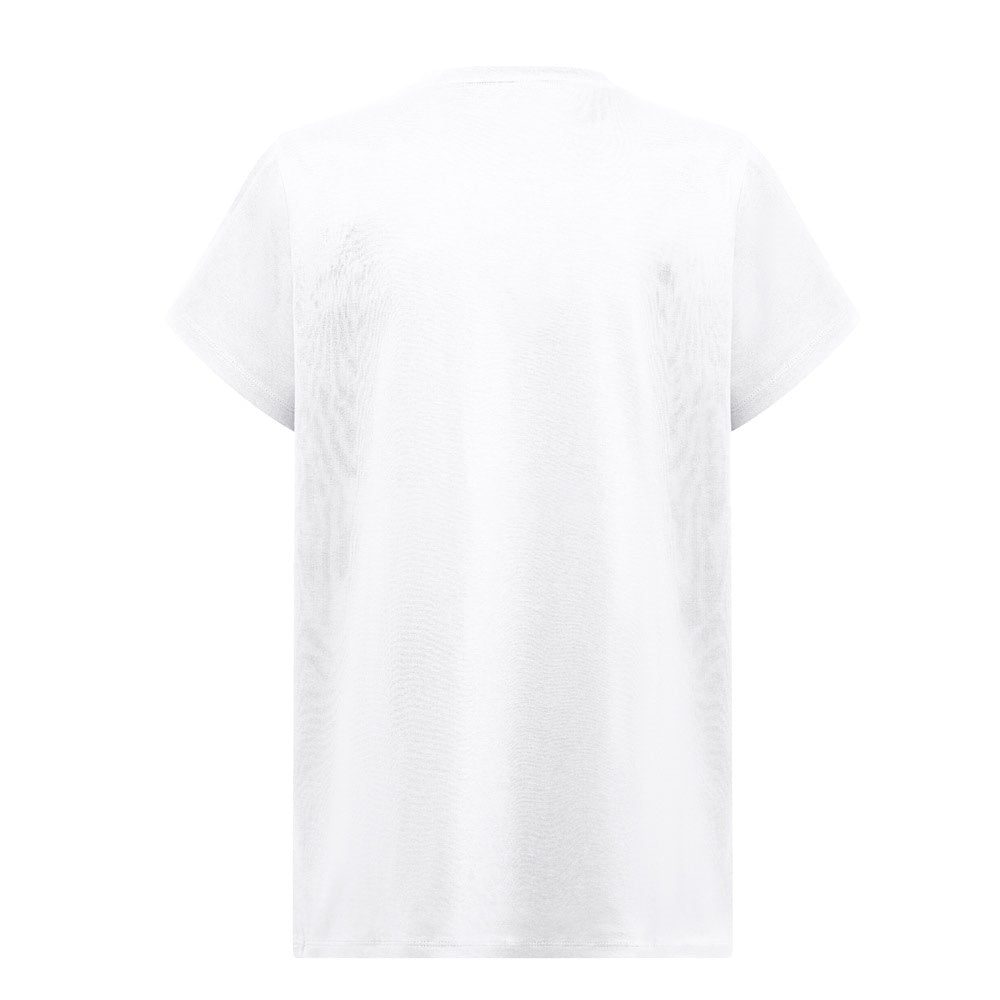 THC SOFIA REGULAR WH promotional t-shirt in white (detail view) with custom logo branding