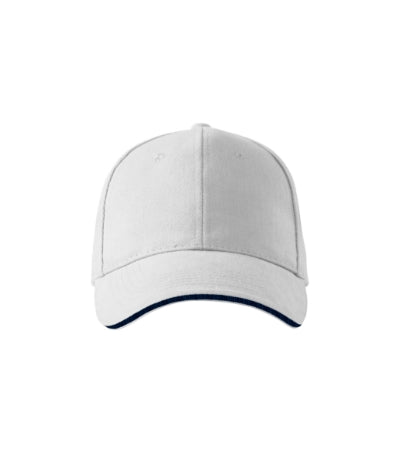 MALFINI SANDWICH 6P Unisex cap in white - promotional clothing printed with your company logo