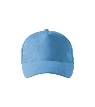 MALFINI 5P Unisex cap in azure blue - promotional clothing printed with your company logo