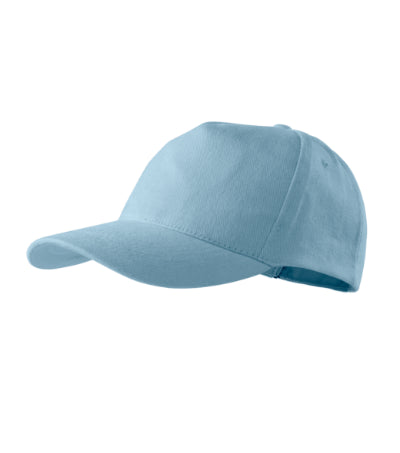 MALFINI 5P Unisex cap in sky blue - promotional clothing printed with your company logo