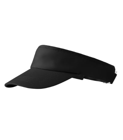 MALFINI SUNVISOR Unisex sun visor in black - promotional clothing printed with your company logo