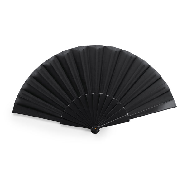 Stamina ALBERO Hand fan with plastic ribs in black - promotional merchandise printed with your company logo