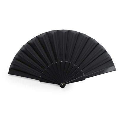 Stamina ALBERO Hand fan with plastic ribs in black - promotional merchandise printed with your company logo