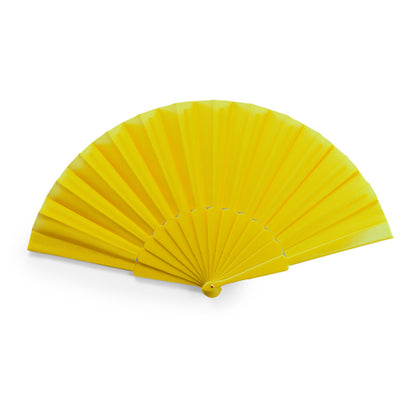 Stamina ALBERO Hand fan with plastic ribs in yellow - promotional merchandise printed with your company logo