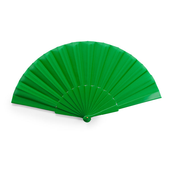 Stamina ALBERO Hand fan with plastic ribs in fern green - promotional merchandise printed with your company logo