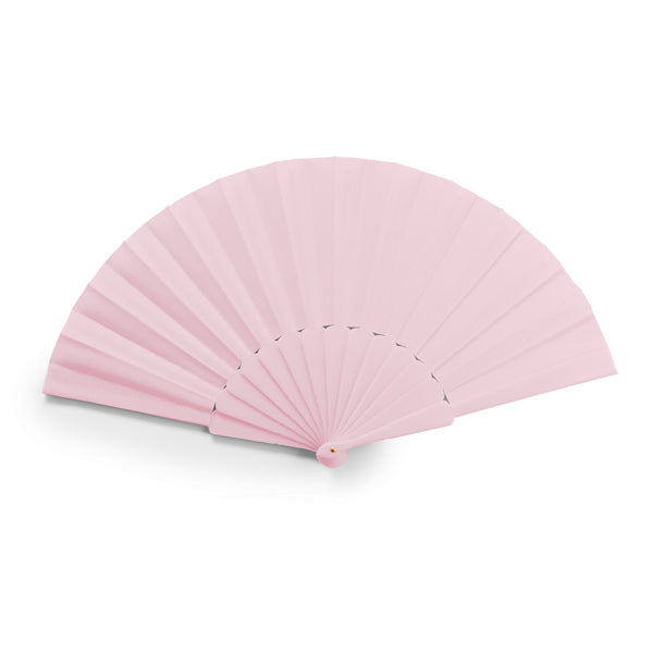 Stamina ALBERO Hand fan with plastic ribs in light pink - promotional merchandise printed with your company logo
