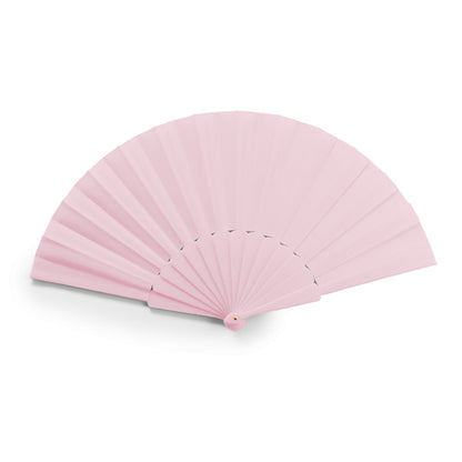 Stamina ALBERO Hand fan with plastic ribs in light pink - promotional merchandise printed with your company logo