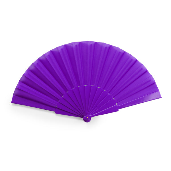 Stamina ALBERO Hand fan with plastic ribs in purple - promotional merchandise printed with your company logo