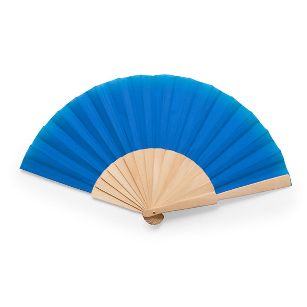 Stamina CALESA Hand fan with wooden ribs in light royal - promotional merchandise printed with your company logo