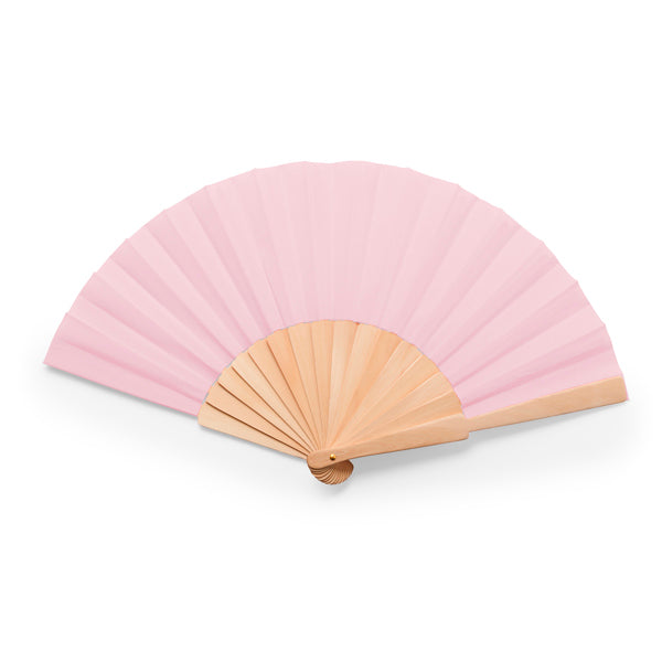 Stamina CALESA Hand fan with wooden ribs in light pink - promotional merchandise printed with your company logo