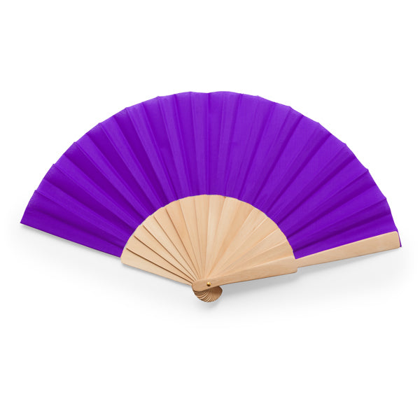 Stamina CALESA Hand fan with wooden ribs in purple - promotional merchandise printed with your company logo