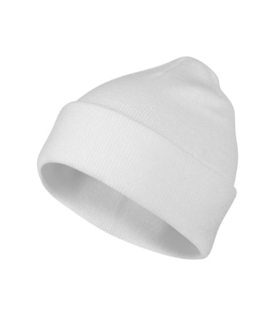 MALFINI BEANIE Unisex cap in white - promotional clothing printed with your company logo
