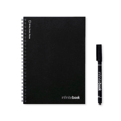 INFINITEBOOK PLAIN A5 promotional notebook in black with custom logo branding