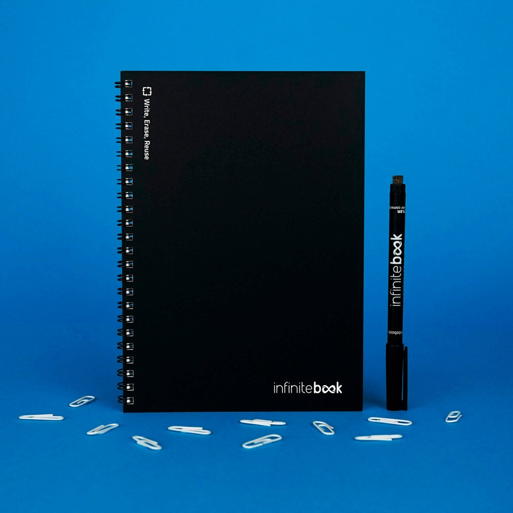 INFINITEBOOK PLAIN A5 promotional notebook in black with custom logo branding