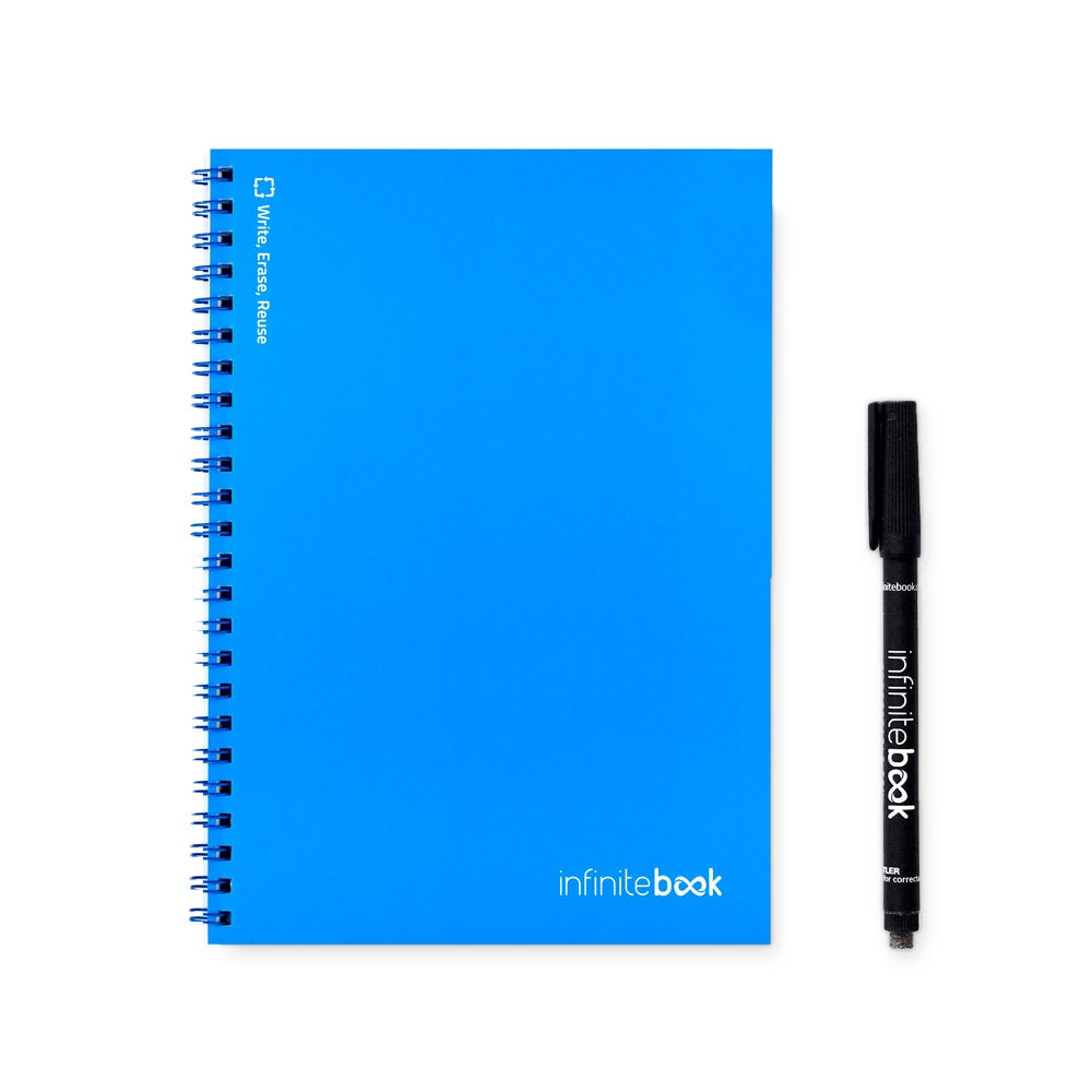 INFINITEBOOK PLAIN A5 promotional notebook in royal blue with custom logo branding