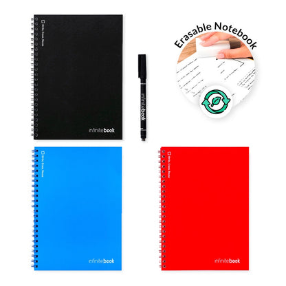 INFINITEBOOK PLAIN A5 promotional notebook (complete set view) with custom logo branding