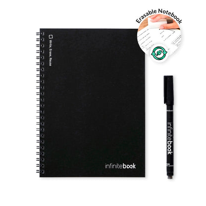 INFINITEBOOK LINED A5 promotional notebook (complete set view) with custom logo branding